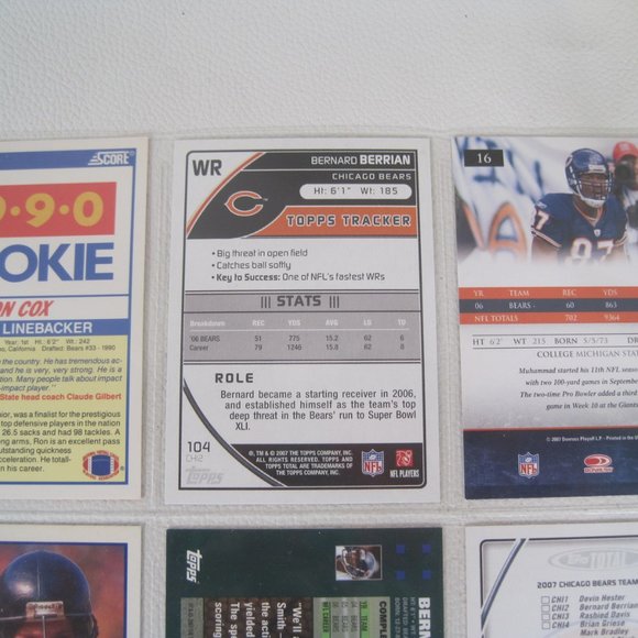 Lot of 7 Chicago Bears NFL Player Cards - Picture 4 of 8